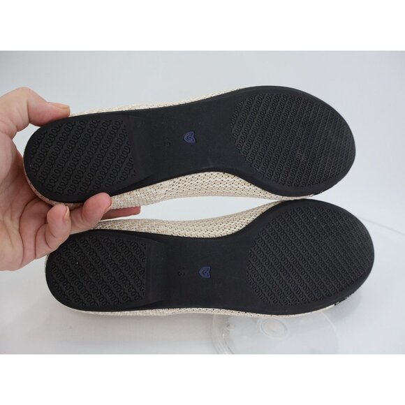 Rothy's Coco The Ballet Flat Cream Black Woven Bow Tie Flats Size 13 - Picture 8 of 12